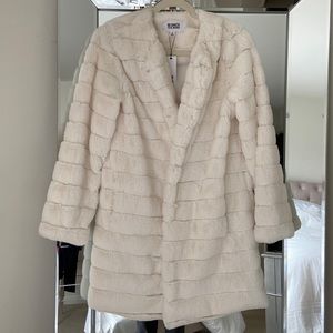 faux fur bride jacket, size small